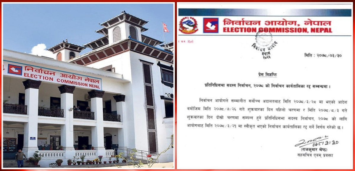 निर्वाचन आयोगद्धारा प्रतिनिधिसभा सदस्य निर्वाचन, २०७८ को निर्वाचन कार्यतालिका रद्ध