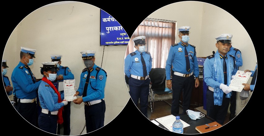 घूस अस्वीकार गर्ने ३६ जना ट्राफिक प्रहरी सम्मानित