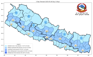 देशमा पश्चिमी वायु तथा जलवाष्पयुक्त हावाको आंशिक प्रभाव, कहाँ कहाँ पर्दैछ पानी ?
