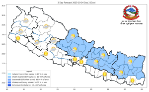 आज यि प्रदेशमा हल्का वर्षा र हिमपातको सम्भावना
