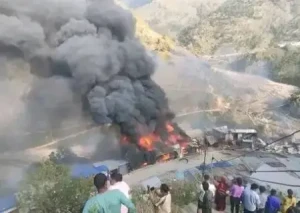 बाजुराको बाम्का बजारमा भीषण आगलागी, ठूलो धनमालको क्षति