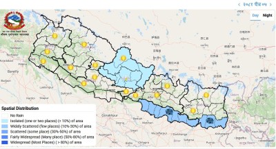 गण्डकी प्रदेशमा हल्का वर्षा तथा यि दुई प्रदेशमा हुरीबतास चल्ने सम्भावना