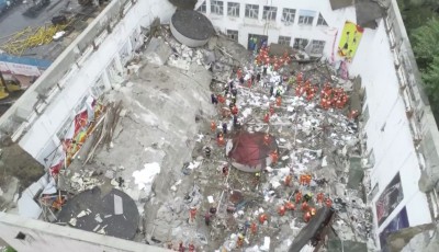 चीनमा विद्यालयको व्यायामशालाको छत भत्किँदा ११ जनाको मृत्यु