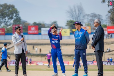 त्रिकोणात्मक टी-२० आई सिरिज :  नामिबियाविरुद्धको खेलमा टस हारेर ब्याटिङ गर्दै नेपाल