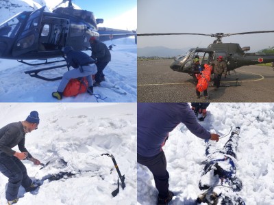 सेनाद्वारा धौलागिरी हिमपातमा परी बेपत्ता व्यक्तिको शव काठमाडौं ल्याइयो