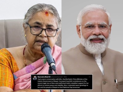 प्रधानमन्त्री सुशीला कार्की र भारतीय प्रधानमन्त्री नरेन्द्र मोदीबिच फोनवार्ता सम्पन्न