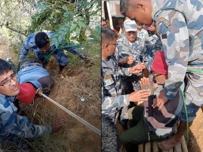 भिरमा अड्किएका गौतमको सशस्त्र प्रहरीद्वारा सकुशल उद्वार