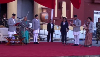 नवनियुक्त स्वास्थ्य मन्त्री डा. सुधा शर्मा गौतम र खेलकुद मन्त्री बब्लु गुप्ताले लिए सपथ