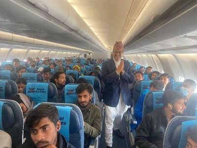 २५३ नेपाली लिएर इजरायलबाट उड्यो जहाज, राति १:३० बजे काठमाडौं आइपुग्ने