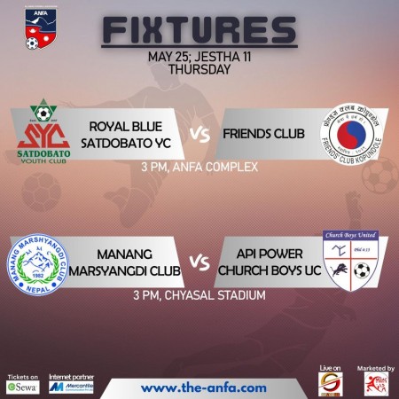 शहिद स्मारक ‘ए’ डिभिजन लिग फुटबलमा आज २ खेल हुँदै