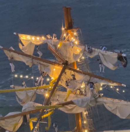 नौसेनाको तालिम जहाज न्यूयोर्कको ब्रुकलिन ब्रिजमा ठोक्कियो