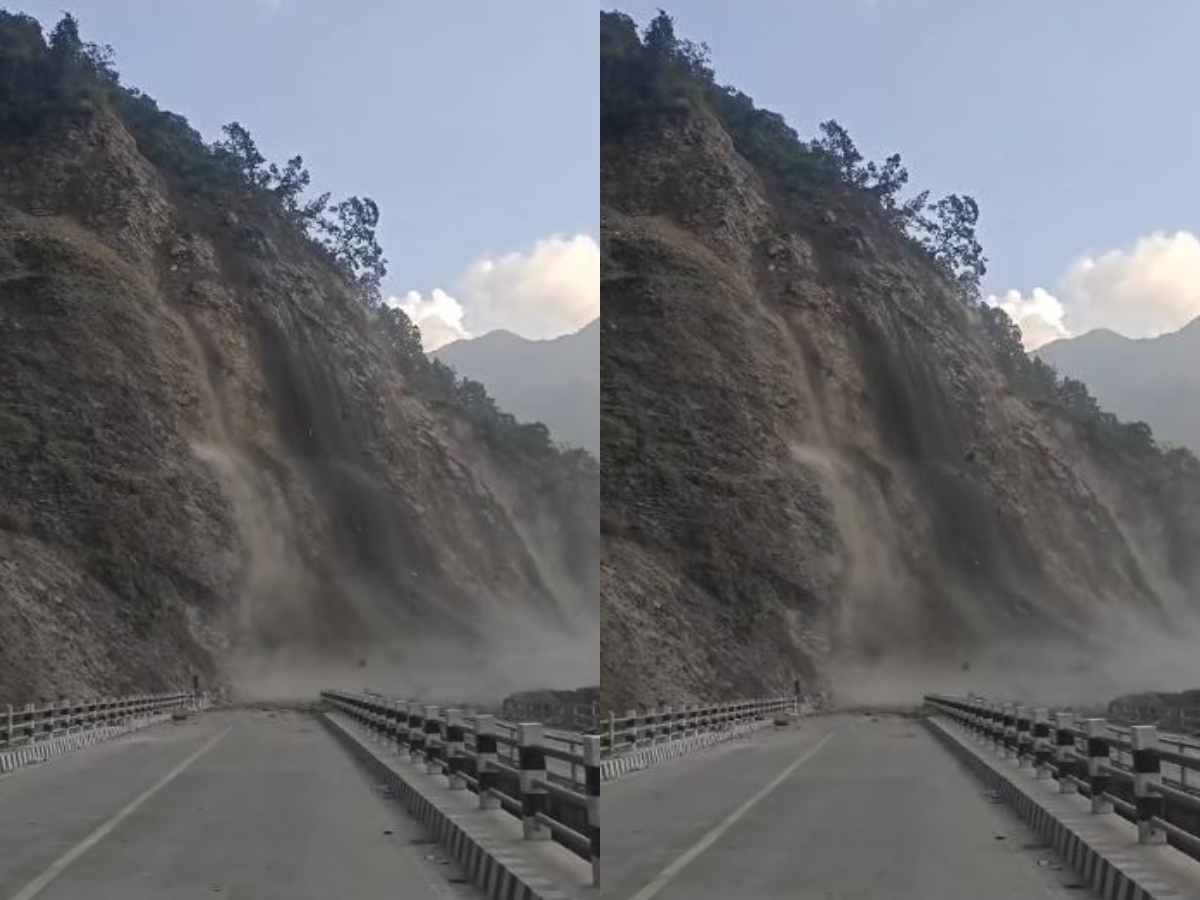 तुइन खोला पुल नजिकै फेरी झर्याे पहिरो, सडक आवागमन दुईतर्फि बन्द