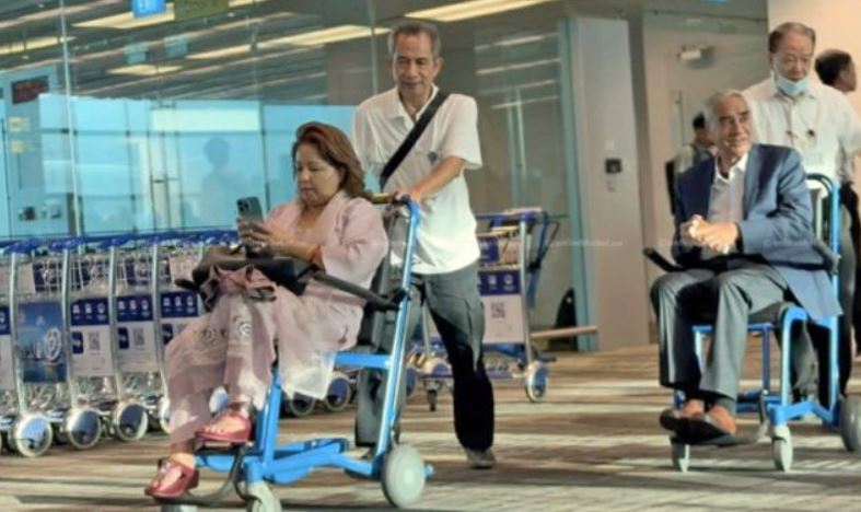 देउवा दम्पती ह्विलचेयरमा देखिएपछि..........